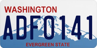 WA license plate ADF0141