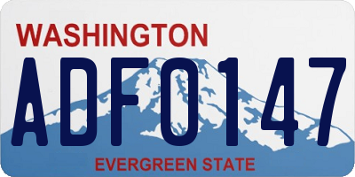 WA license plate ADF0147