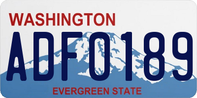 WA license plate ADF0189