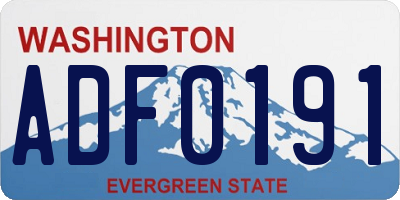 WA license plate ADF0191