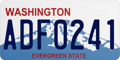 WA license plate ADF0241