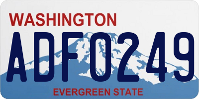 WA license plate ADF0249