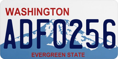 WA license plate ADF0256