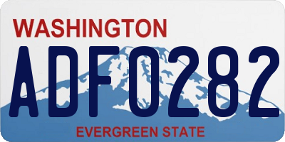 WA license plate ADF0282