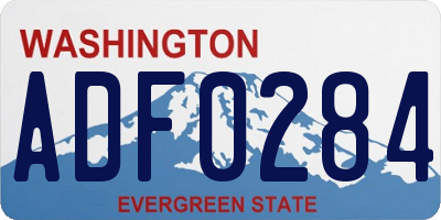 WA license plate ADF0284