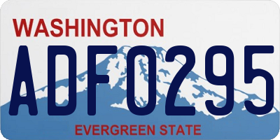 WA license plate ADF0295