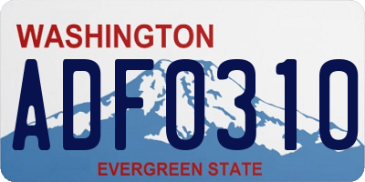 WA license plate ADF0310