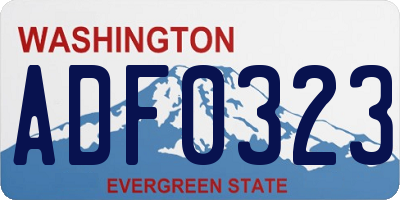 WA license plate ADF0323