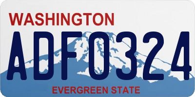 WA license plate ADF0324