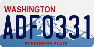 WA license plate ADF0331