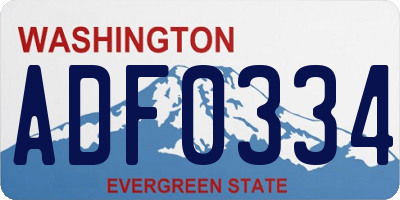 WA license plate ADF0334
