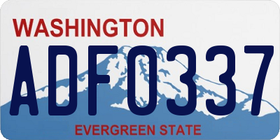 WA license plate ADF0337
