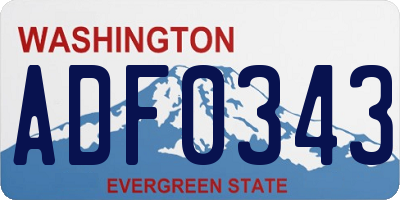 WA license plate ADF0343