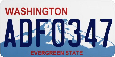 WA license plate ADF0347
