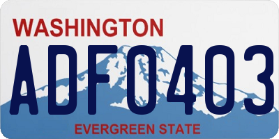 WA license plate ADF0403