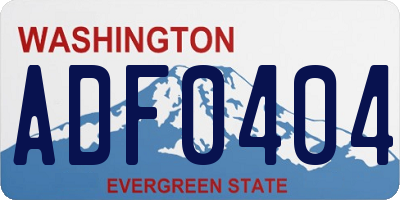 WA license plate ADF0404