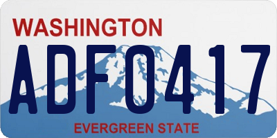 WA license plate ADF0417
