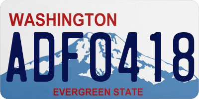 WA license plate ADF0418