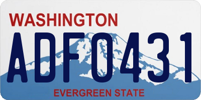WA license plate ADF0431