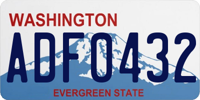 WA license plate ADF0432