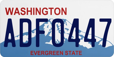 WA license plate ADF0447