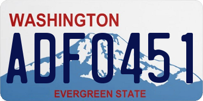 WA license plate ADF0451