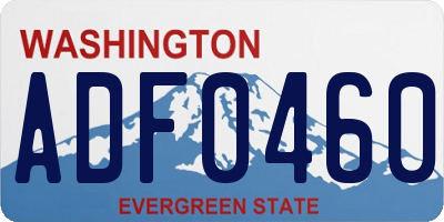 WA license plate ADF0460