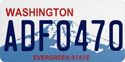 WA license plate ADF0470