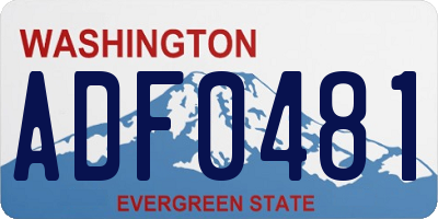 WA license plate ADF0481