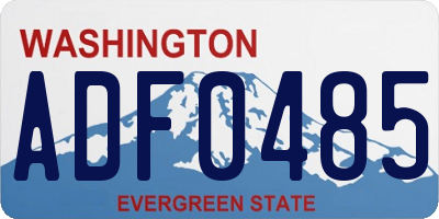 WA license plate ADF0485