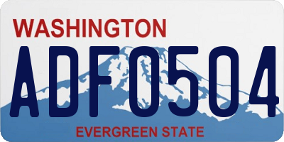 WA license plate ADF0504