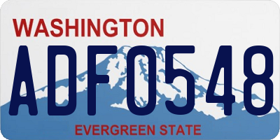 WA license plate ADF0548