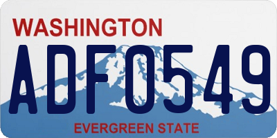 WA license plate ADF0549