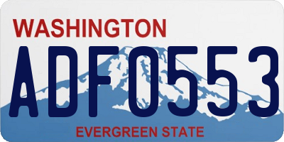WA license plate ADF0553