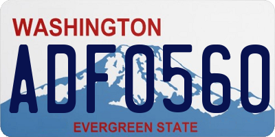 WA license plate ADF0560