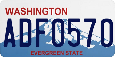 WA license plate ADF0570