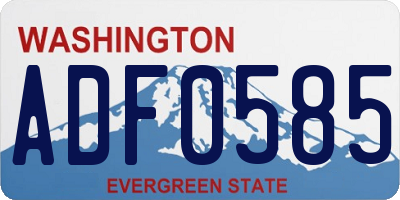 WA license plate ADF0585