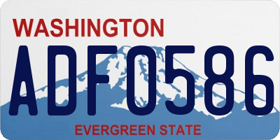 WA license plate ADF0586