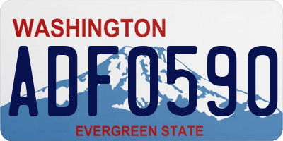 WA license plate ADF0590
