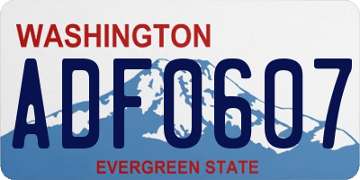 WA license plate ADF0607