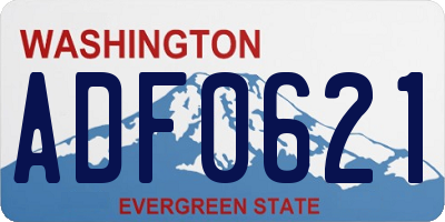 WA license plate ADF0621