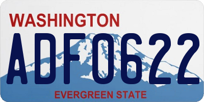 WA license plate ADF0622