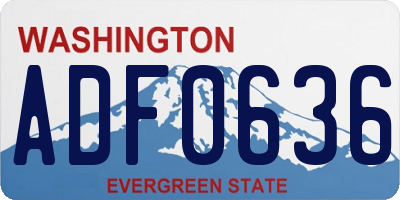 WA license plate ADF0636