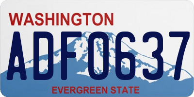 WA license plate ADF0637