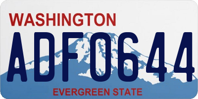 WA license plate ADF0644