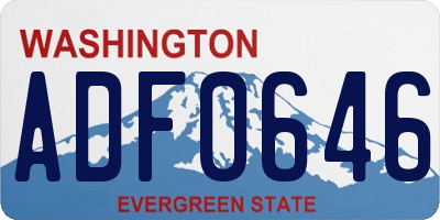 WA license plate ADF0646
