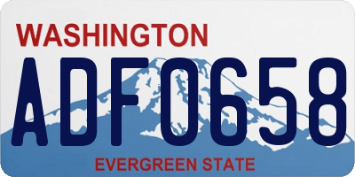 WA license plate ADF0658