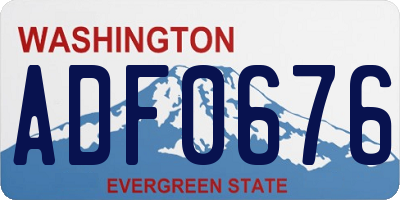 WA license plate ADF0676