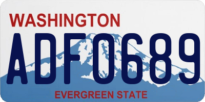 WA license plate ADF0689