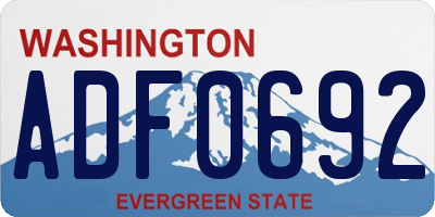 WA license plate ADF0692